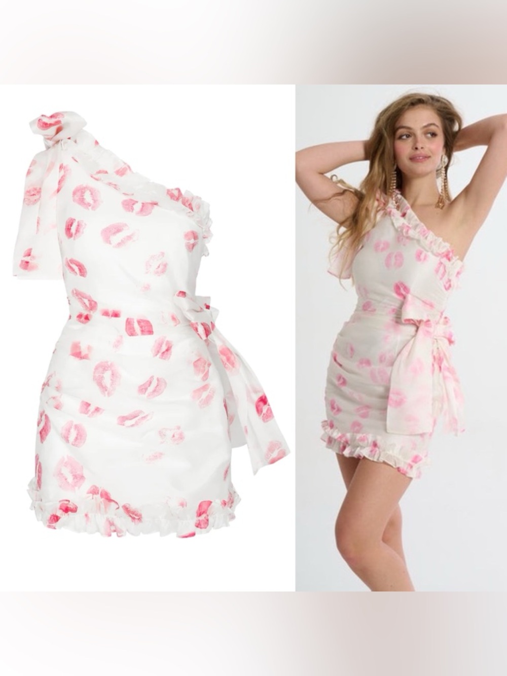 Selkie Carrie dress in Kiss on the Lips SILK